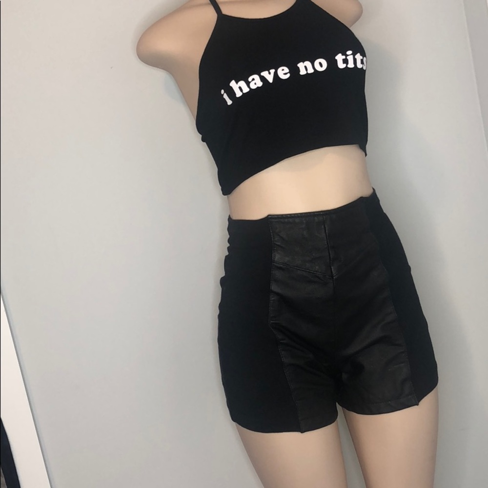 Leather shorts